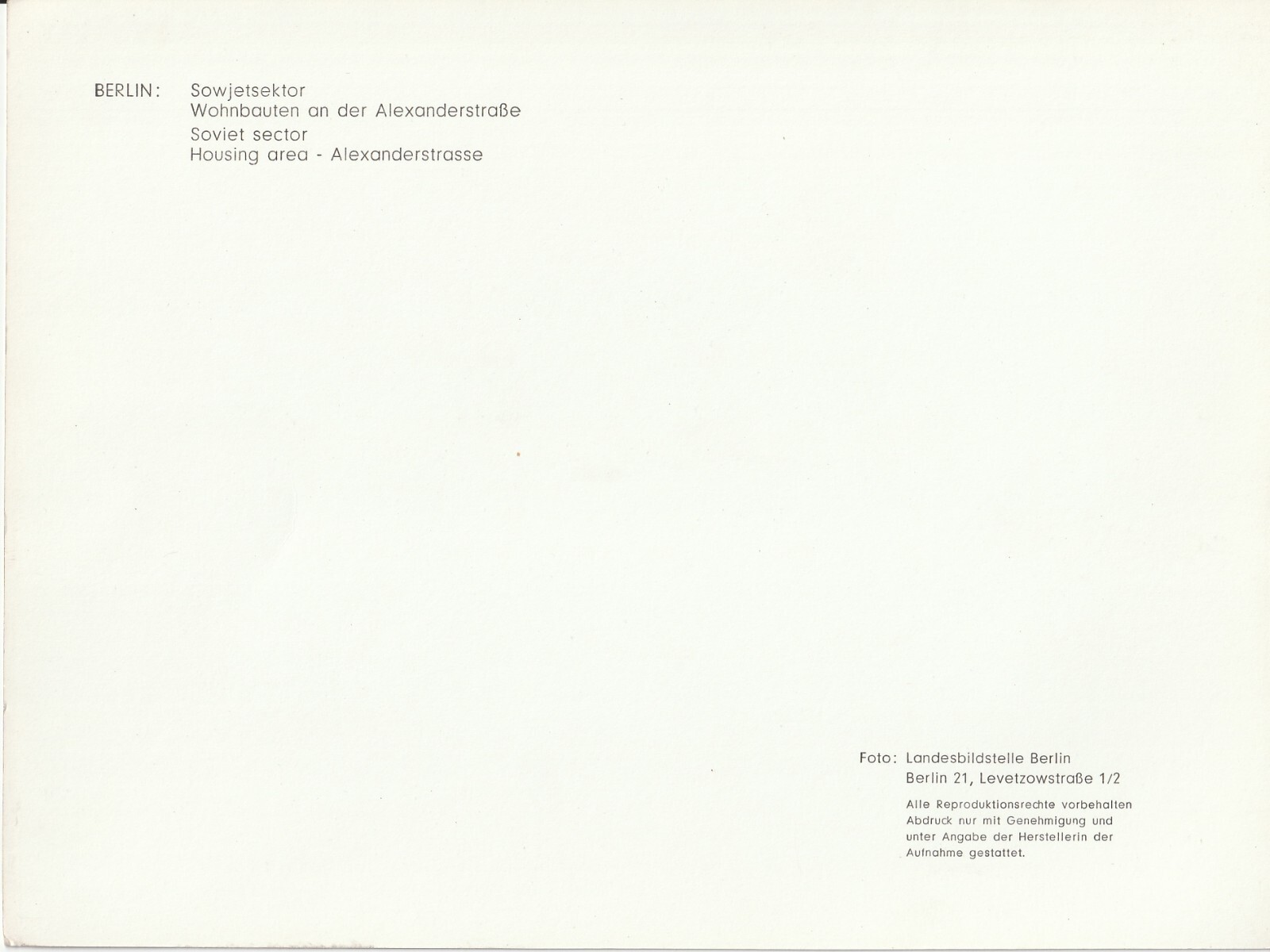 Photo Print Analog Landesbidstelle 1970 Illustration Of Berlin 18X24CM