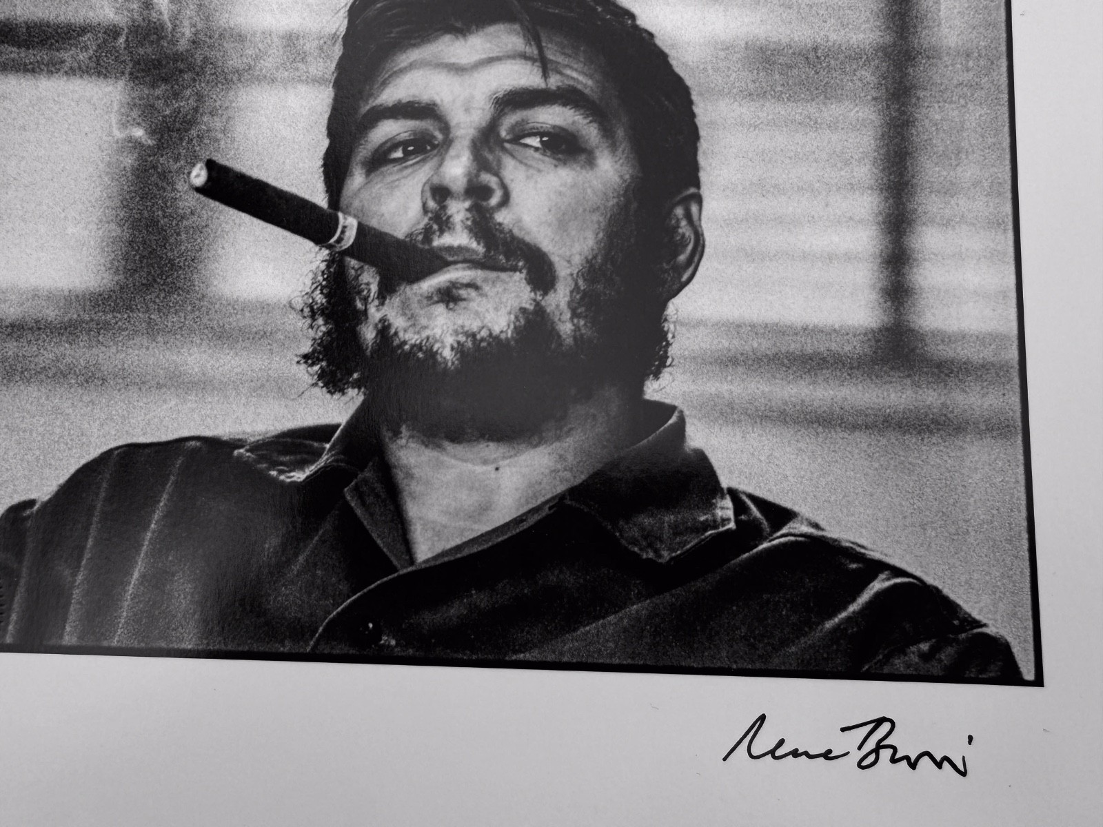 Signed Photograph of Che Guevara Smoking Cigar by René Burri – Havana 1963