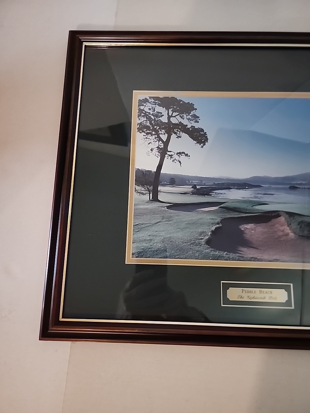 PEBBLE BEACH The Eighteenth Hole. Professionally Framed Picture. 17 & 1/2 X 22