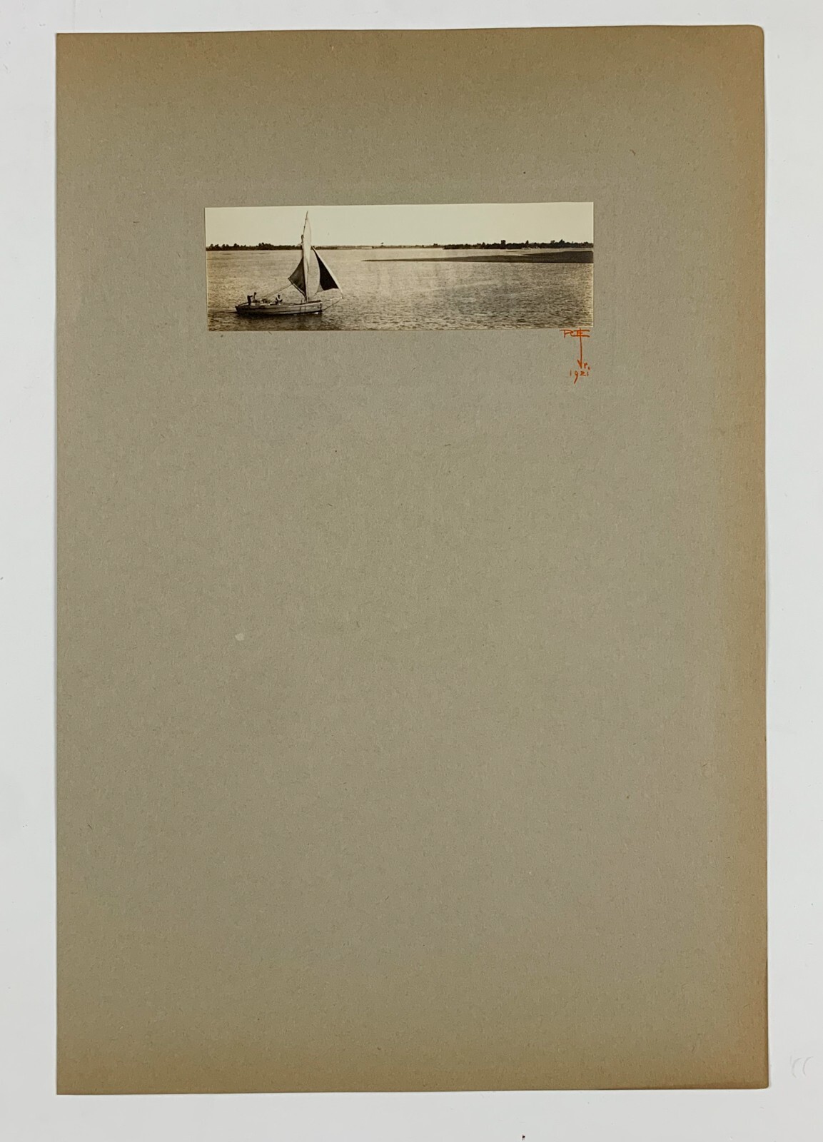 Signed Rudolf EICKEMEYER Sailboat Seascape, 1921 Silver Print Photo