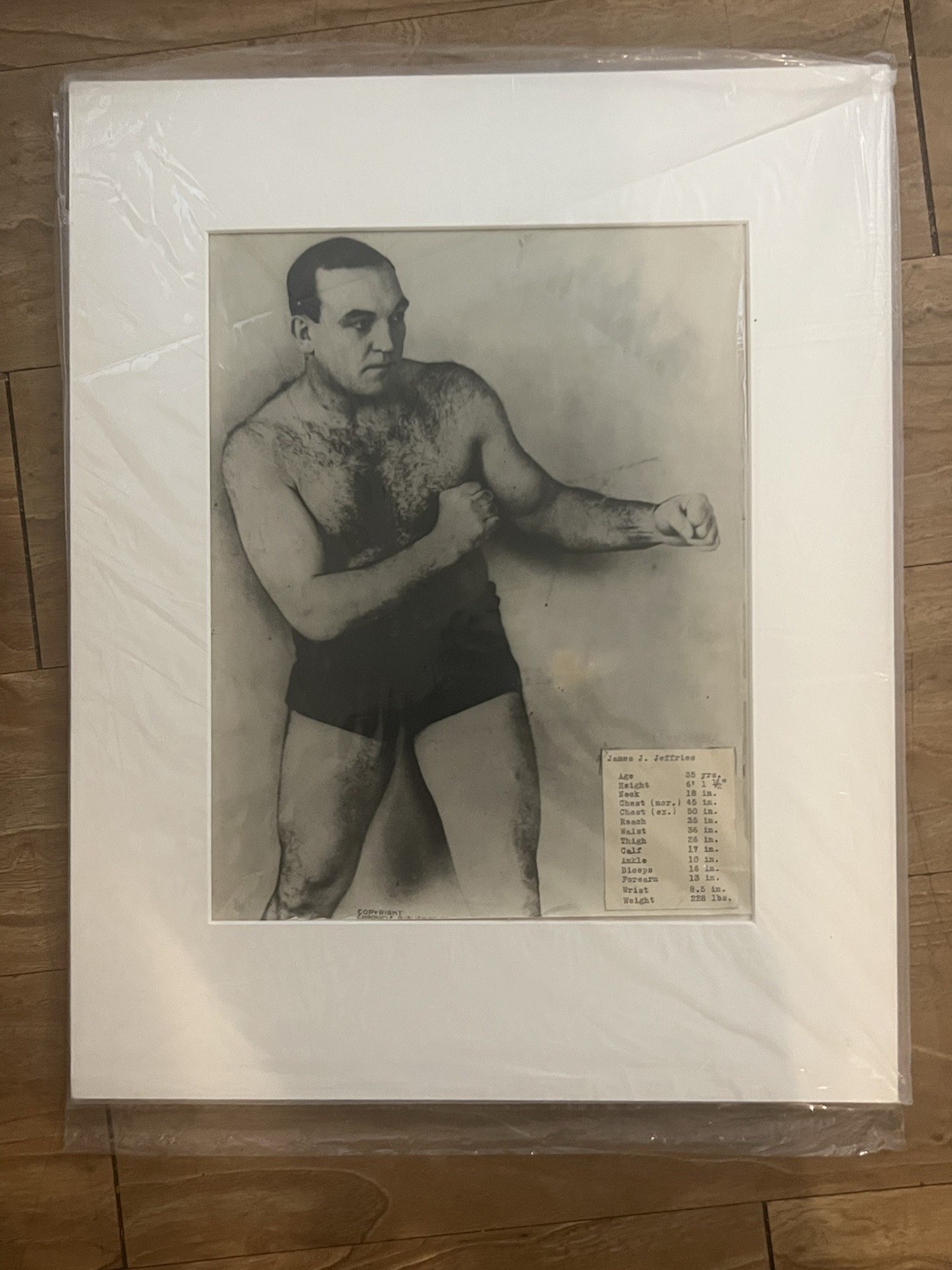 James Jefferies Gelatin Silver Print Boxing Photo Gordan Parks Statistics Retco