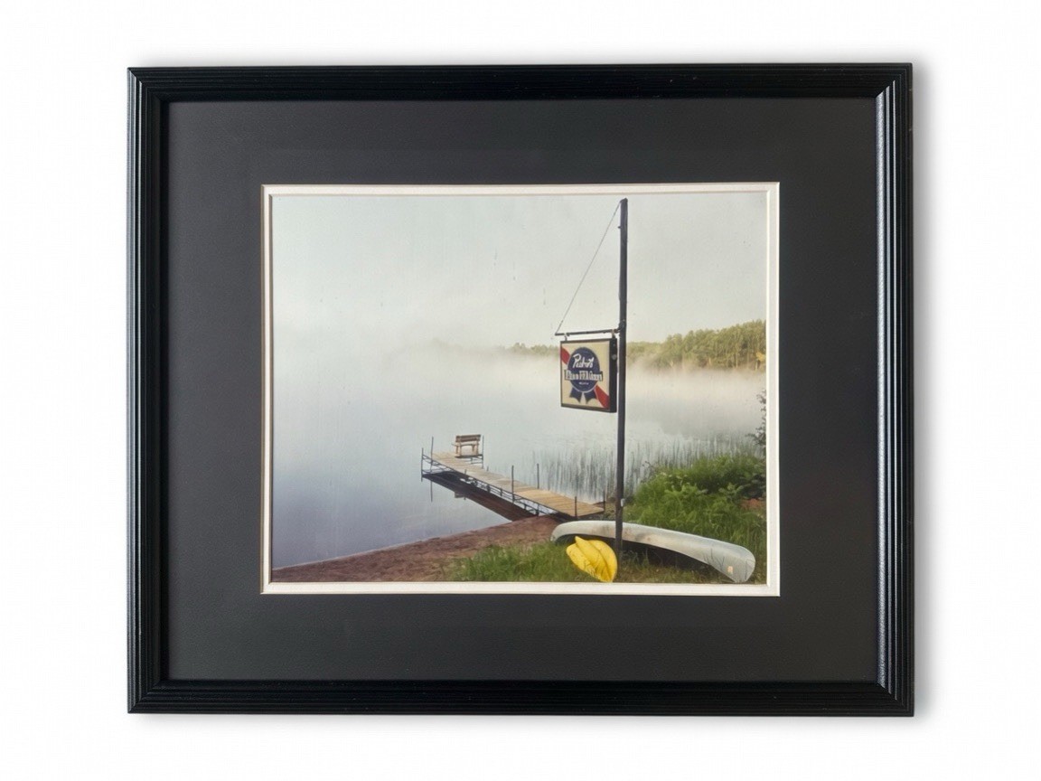 Dale Luthy Signed Framed Photograph Pabst Blue Ribbon Harbor Scene 21 5/8” x 17