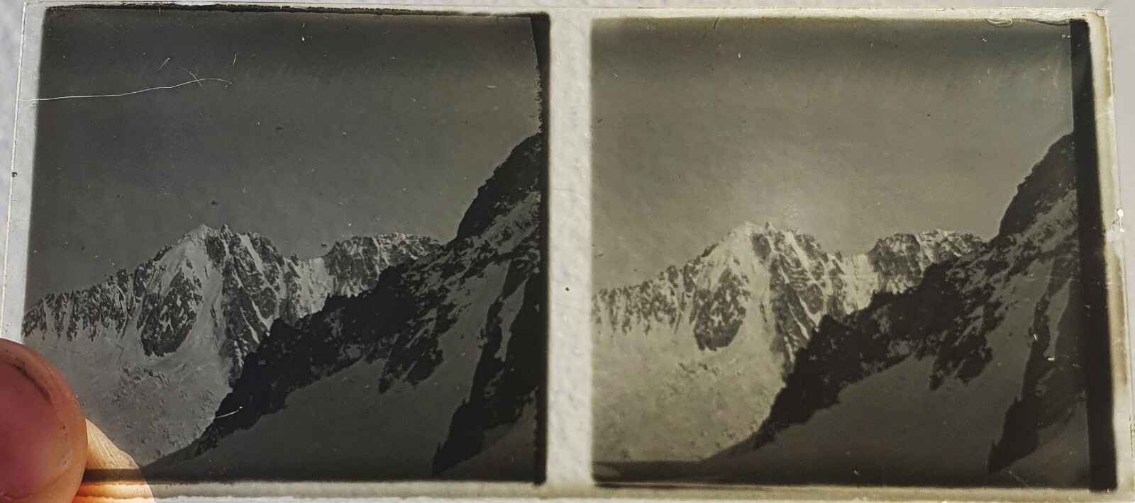 Photo Glass Plaque Early 1900s Mountaineering – 12.5 X 6Cm