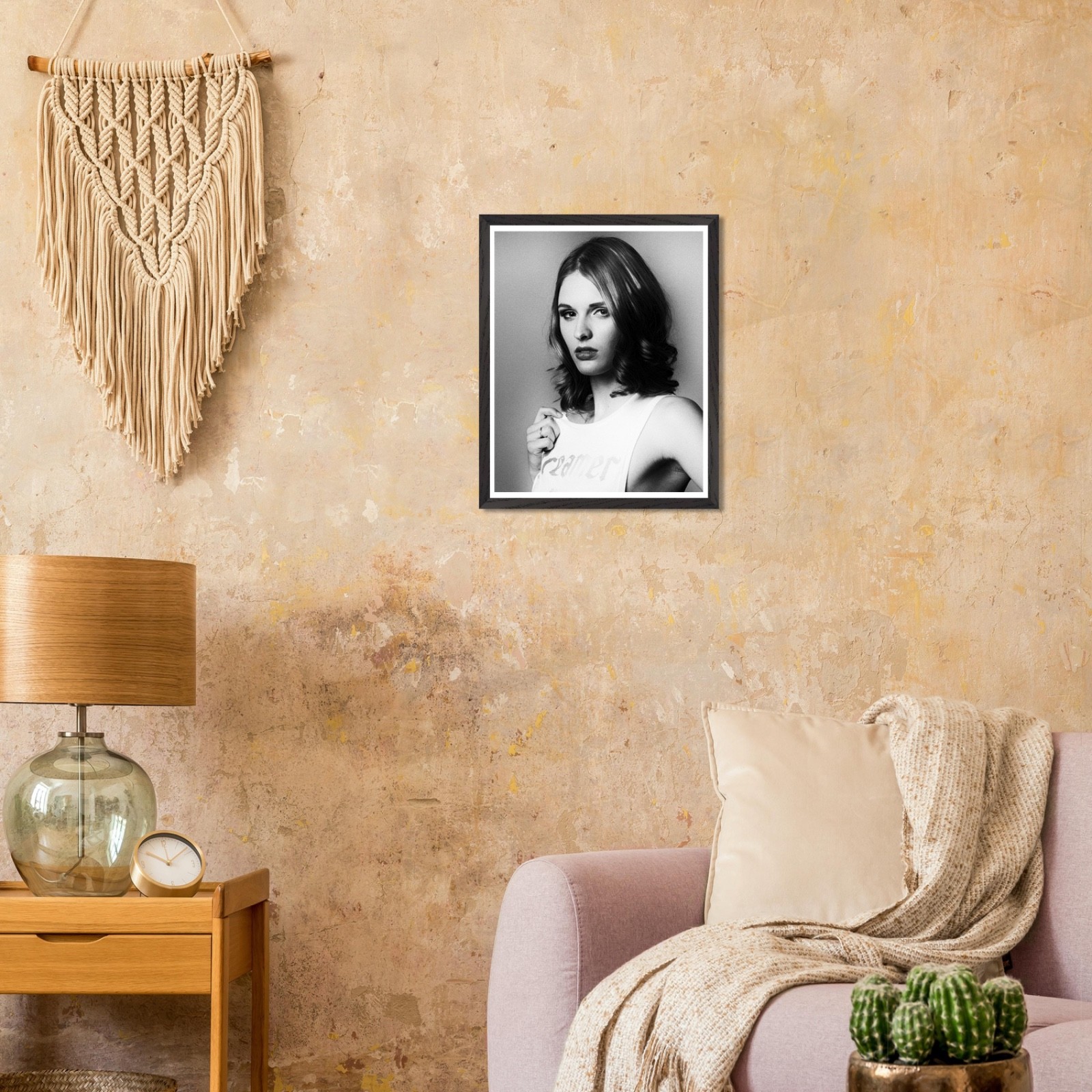 Portrait of a model B&W art photograph