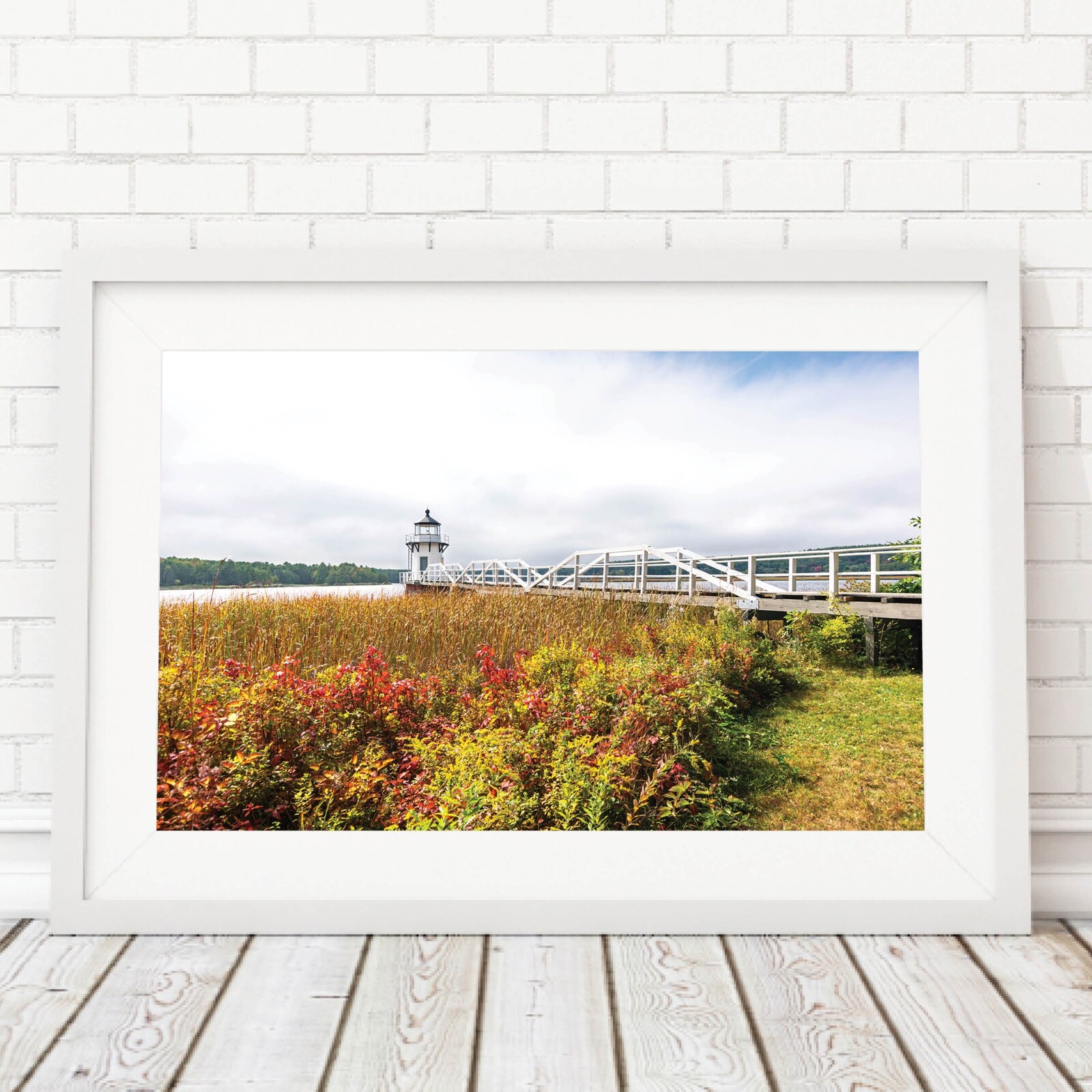 Doubling Point Lighthouse Photo Wall Art Print in Bath Maine, Photography Art