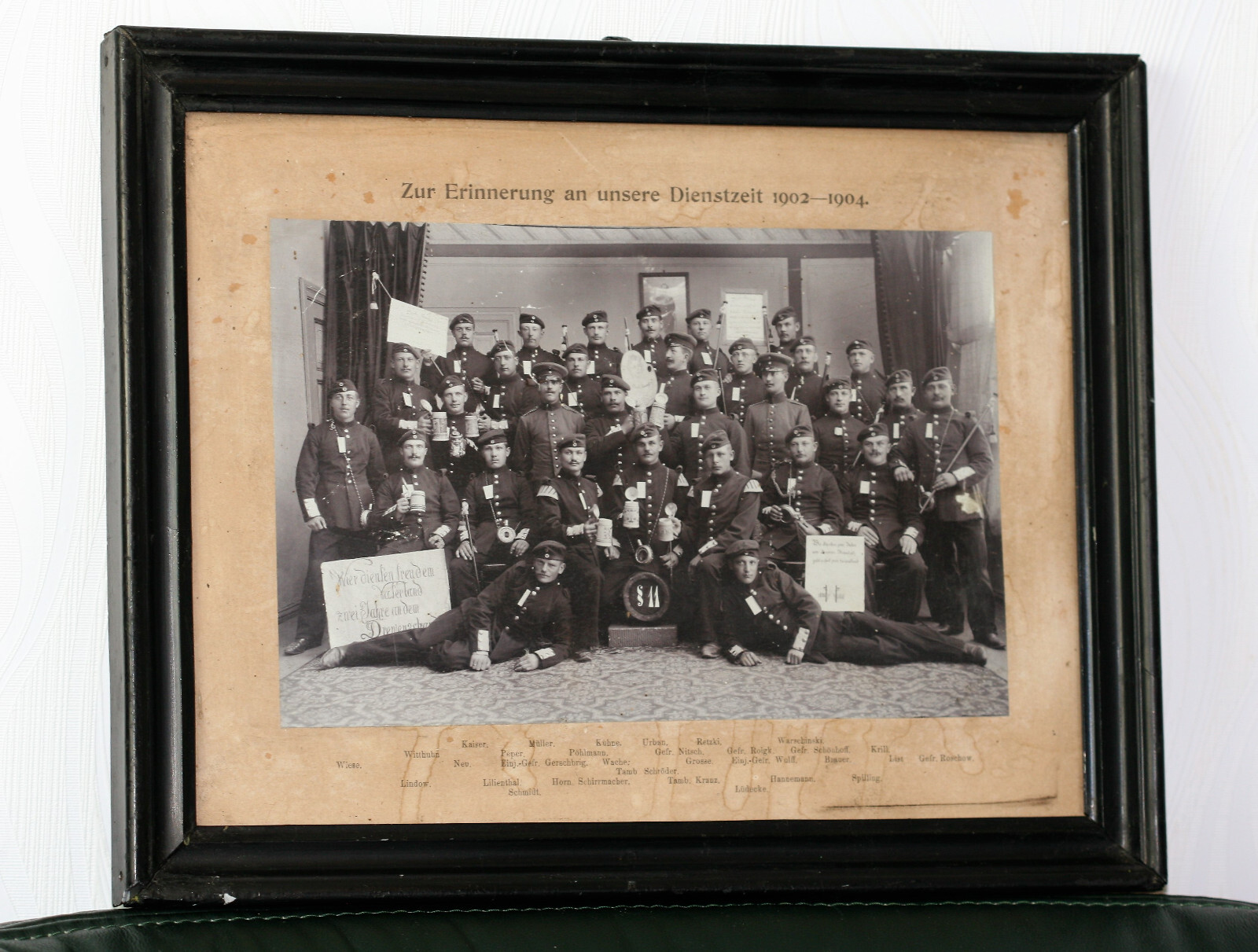 Vintage Military Photo “In Memory of Our Service 1902 – 1904” Framed