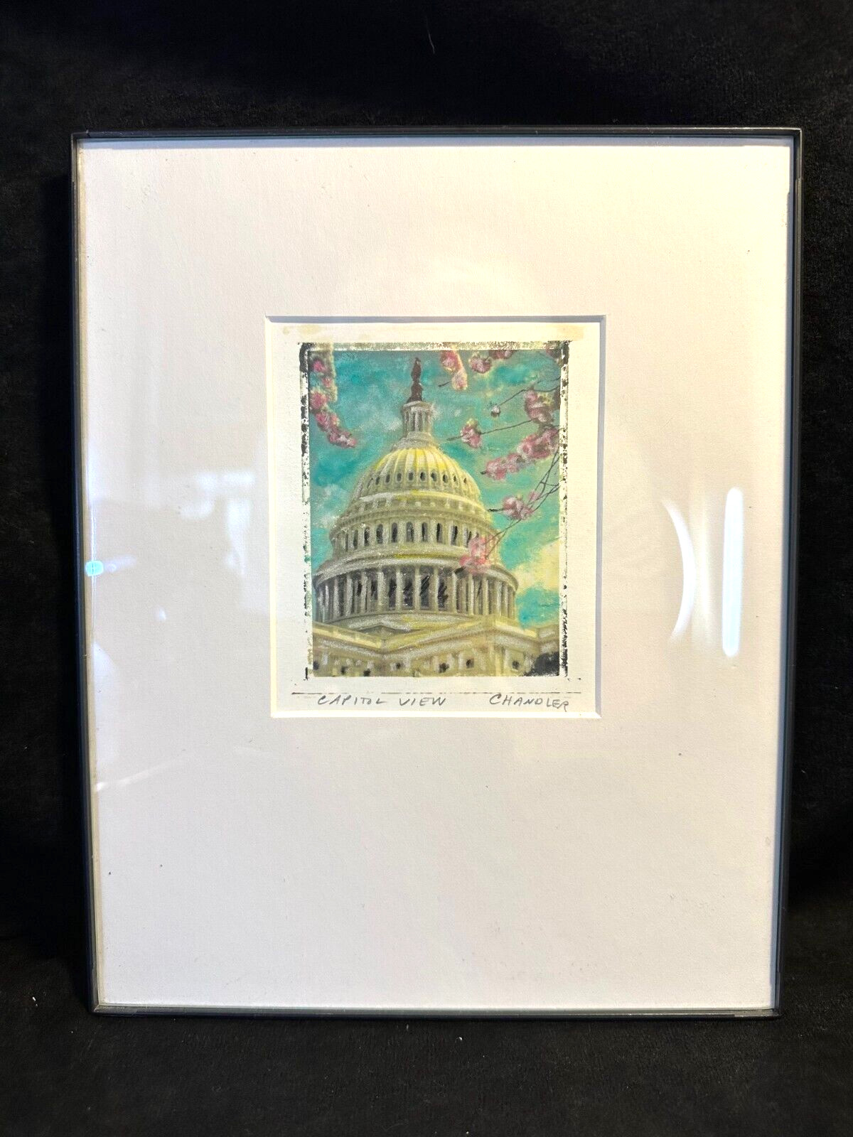 Pete Chandler Polaroid Image Transfer Pastel Art Washington Capitol View 10×8
