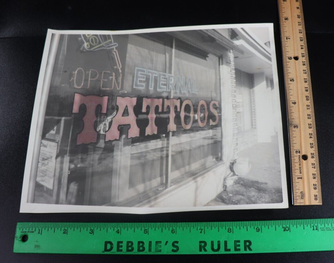 VTG 1990s Eternal Tattoos Storefront Photo 8×10 Tattoo Parlor Art Print