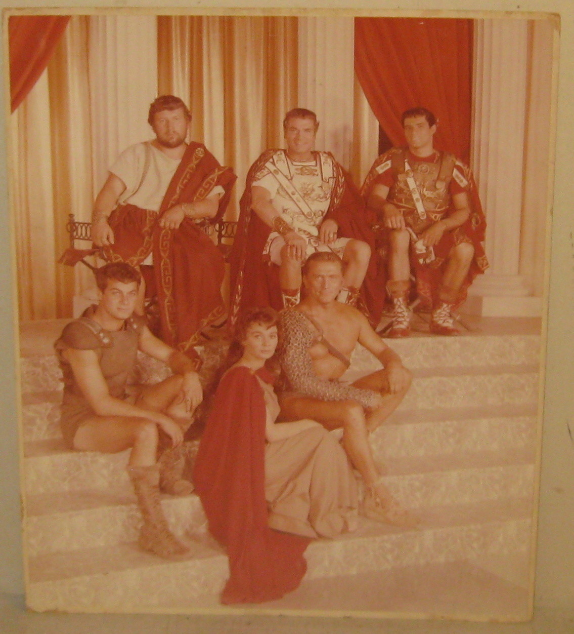 ORIGINAL Rare 1960 SPARTACUS MOVIE Cast PHOTOGRAPH – Douglas, Olivier, Laughton+