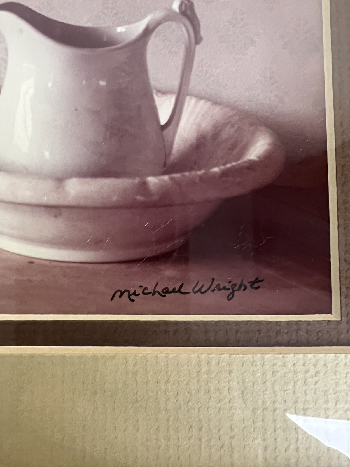 2 VTG Michael Wright Framed Photographs Still Life 11” Cottage Farmhouse Bible