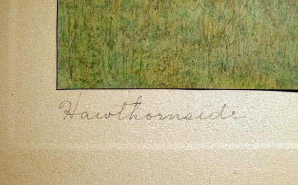 CIRCA 1915 WALLACE NUTTING HAWTHORNSIDE LARGER FORMAT HAND COLORED PHOTOGRAPH