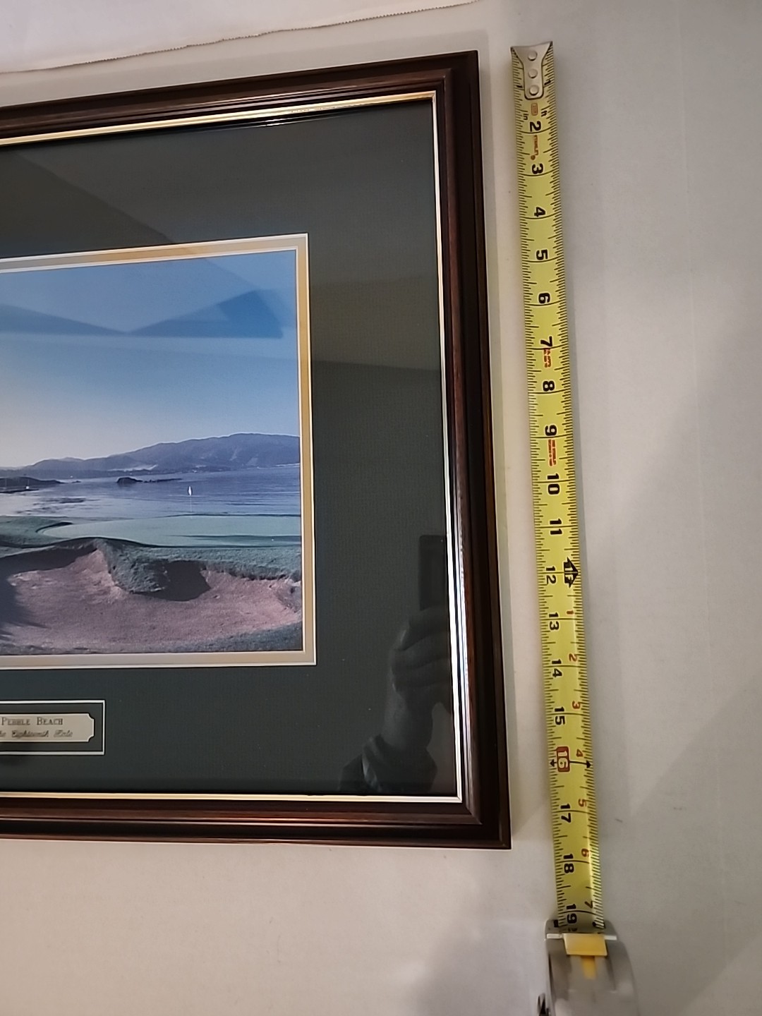 PEBBLE BEACH The Eighteenth Hole. Professionally Framed Picture. 17 & 1/2 X 22