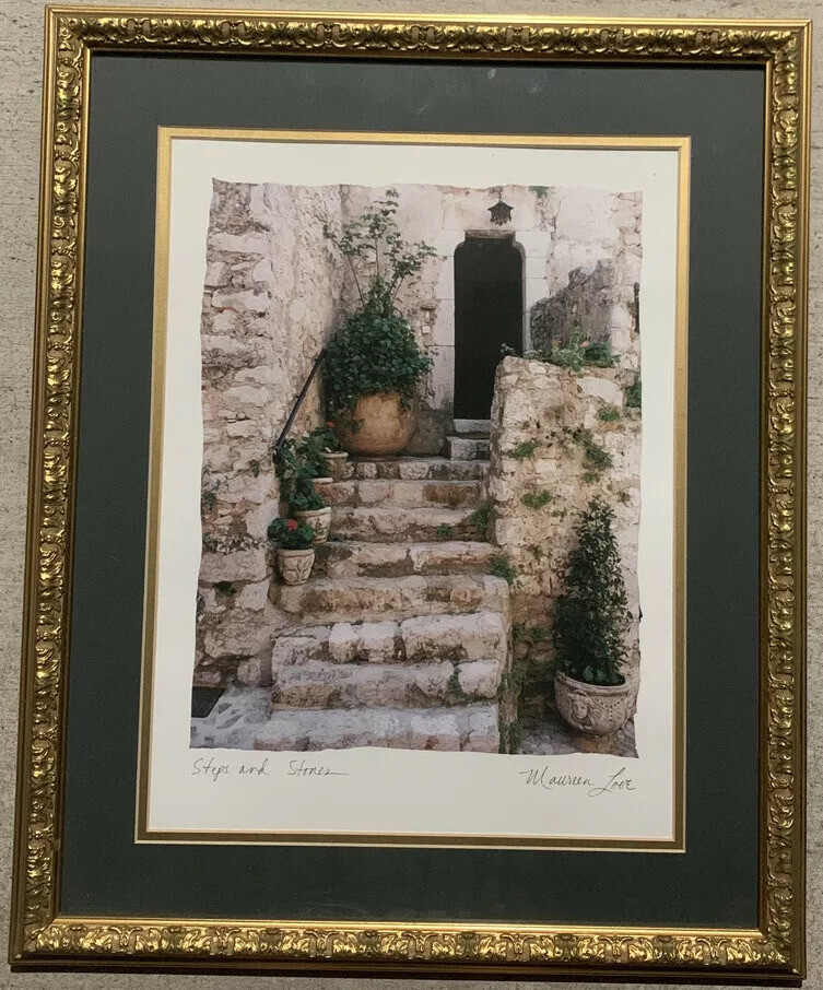 Maureen Love Original Art Print “Steps and Stones” Matted Framed 19’ x 23’