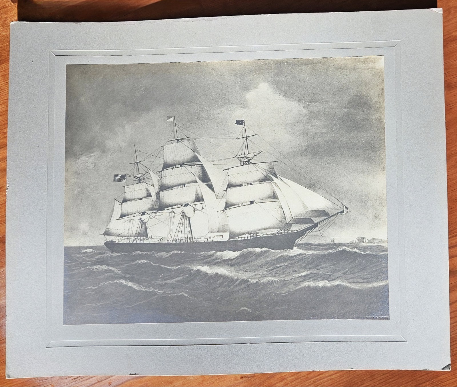 Antique 1880’s – 1920’s Martha Hale Harvey Orig. Platinum Photo Ship “Formosa”
