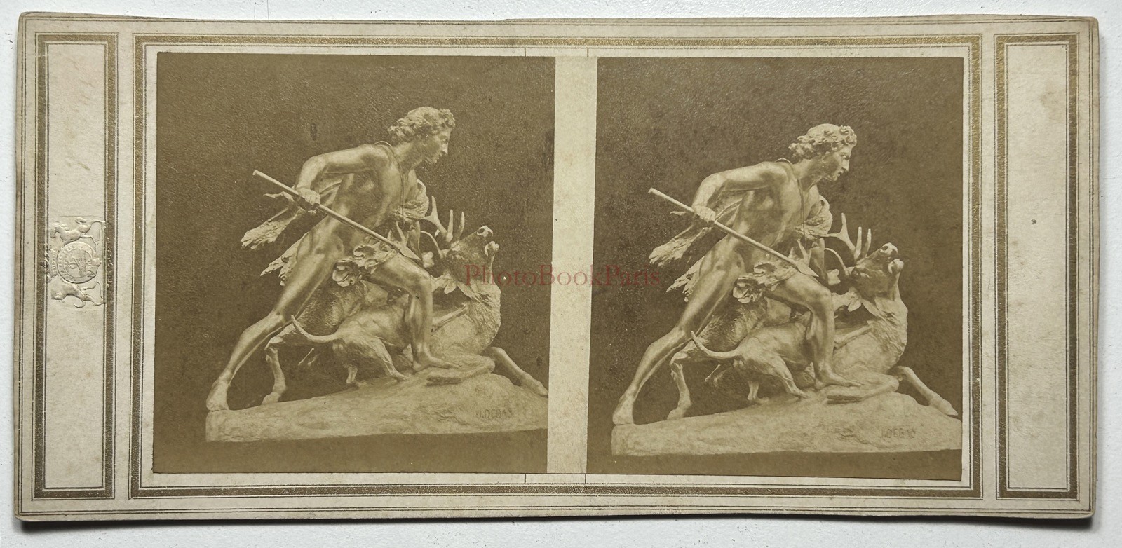 France Hunting To Deer Photographer Prehistoric To Identify c1858 Stereo Vintage