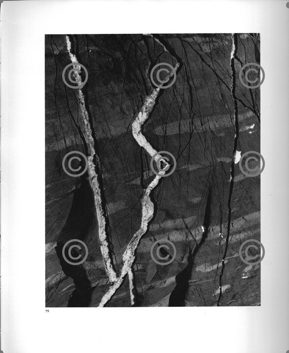 BOOK PLATE B&W Photo ANSEL ADAMS Rock, Glacier Bay National Monument, 1947