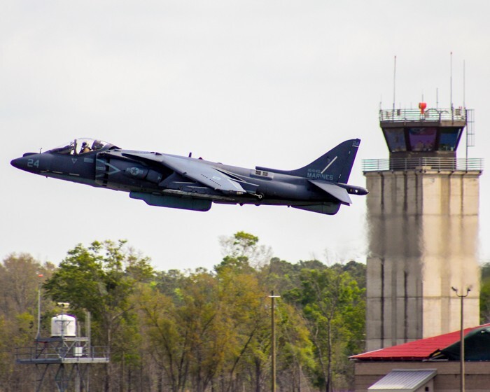 8×10 photo of McDonnell Douglas AV-8B Harrier II at ’15 Beaufort, SC Air Show.
