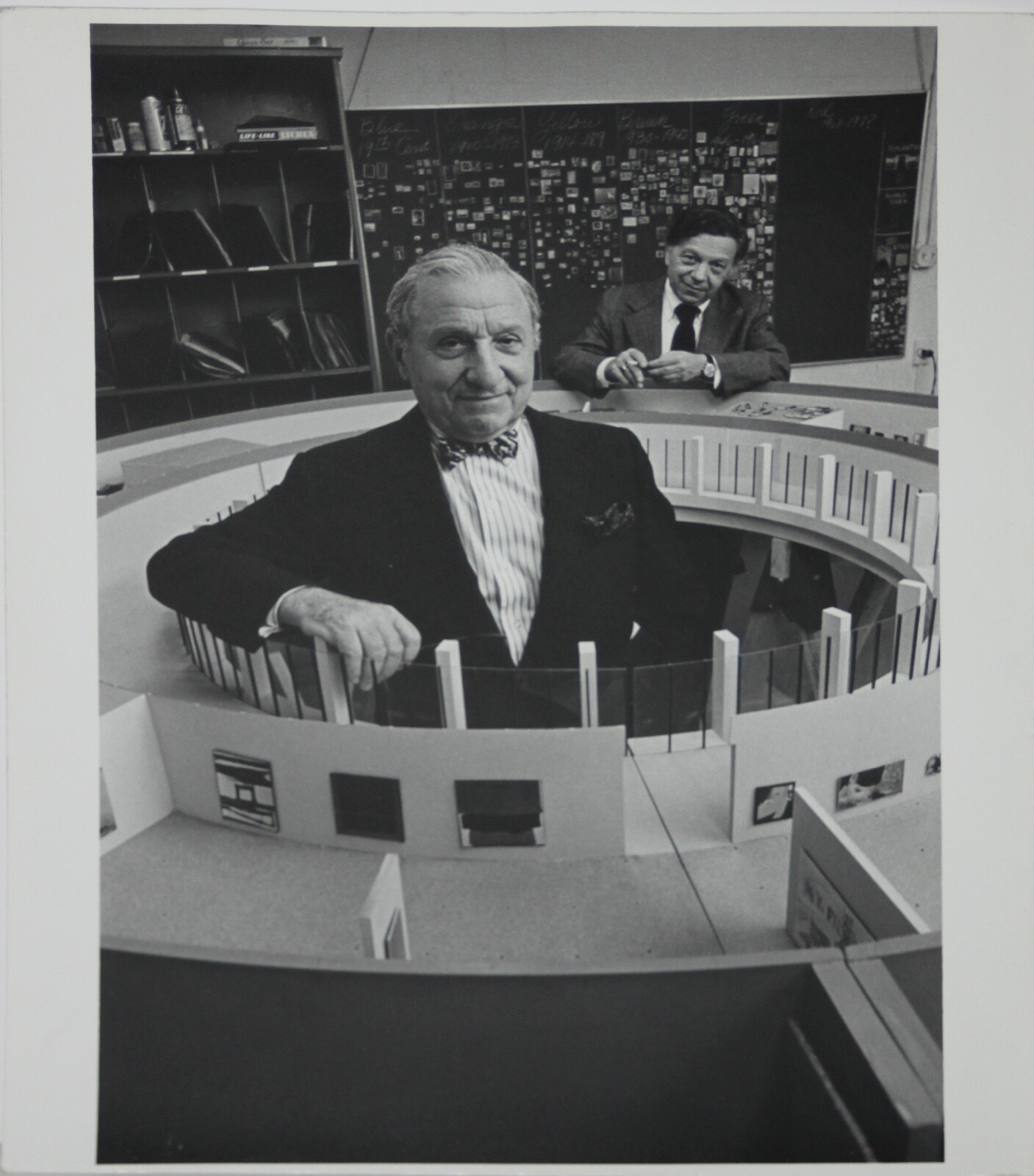 ARNOLD NEWMAN-2 Gelatin Silvers of Joseph Hirshhorn w/ museum model of Hirshhorn
