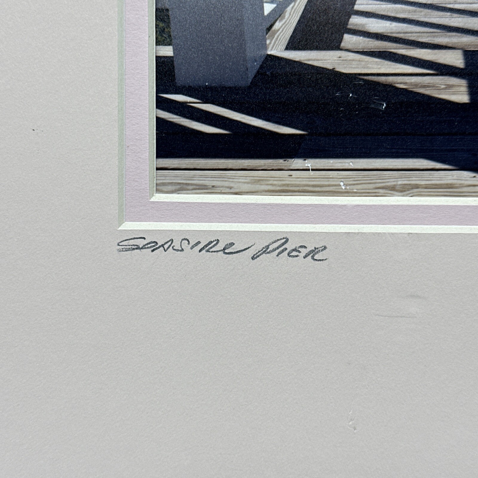 Original Signed Nels Johnson Seaside Pier Photograph – Vintage Coastal Art Print