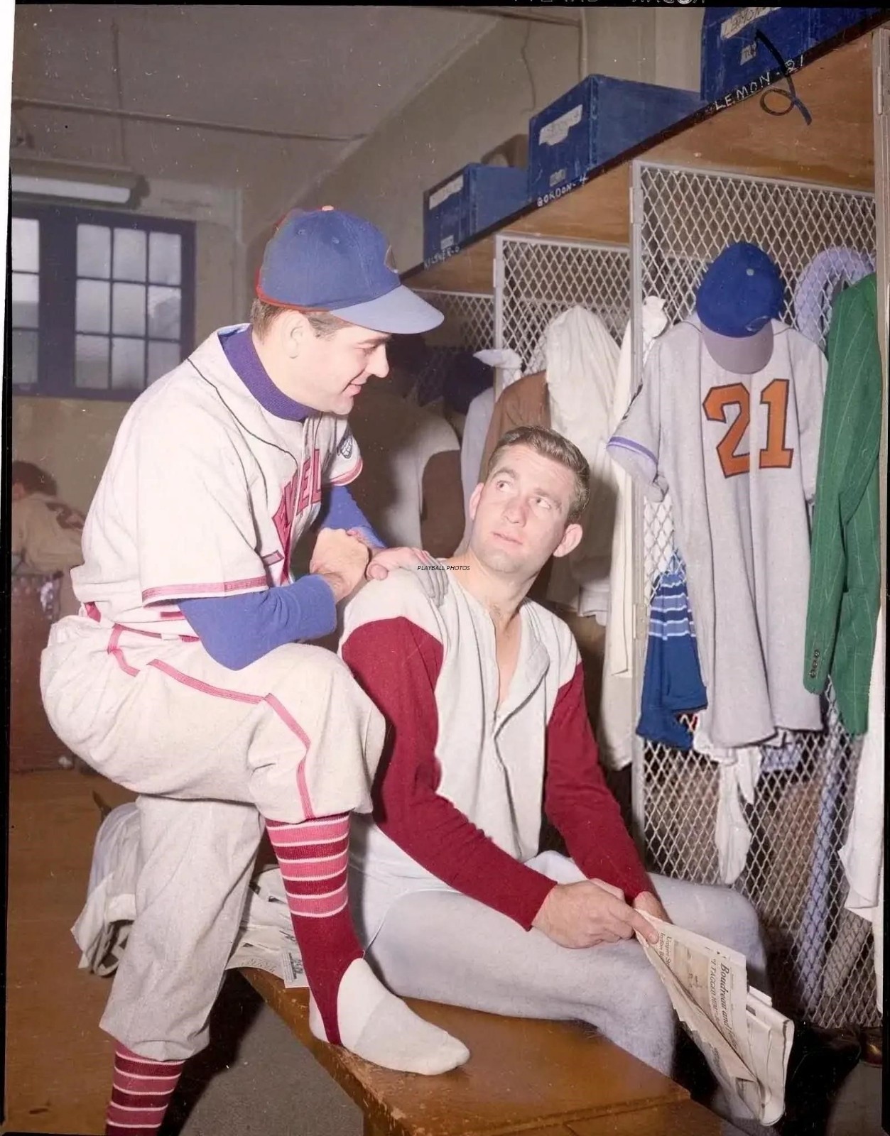 Lou Boudreau & Bob Lemon-color 8×10 Colorized Print-FREE SHIPPING