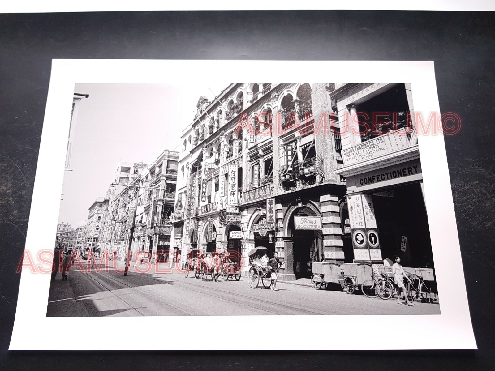 40’s Des Voeux Road Central Hong Kong British Colony Street Vintage Photo 香港老照片