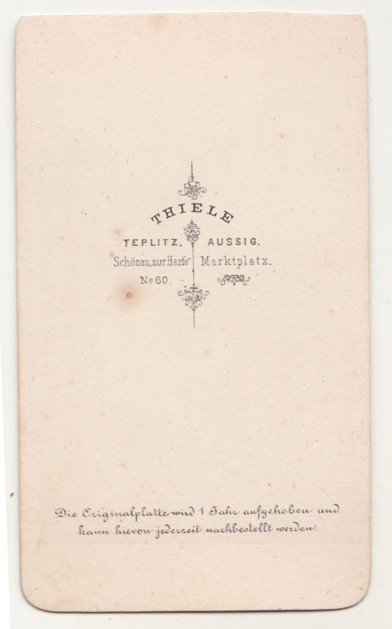 CdV photo lady in fine fashion around 1870 Thiele Teplitz Aussig Bohemia