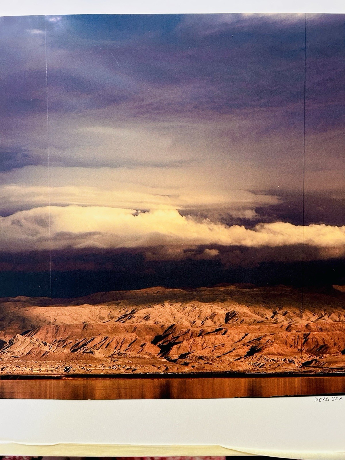 Triptych 3 Panel Photograph Dead Sea Sunset Facing Jordan Signed D Emerson 2006