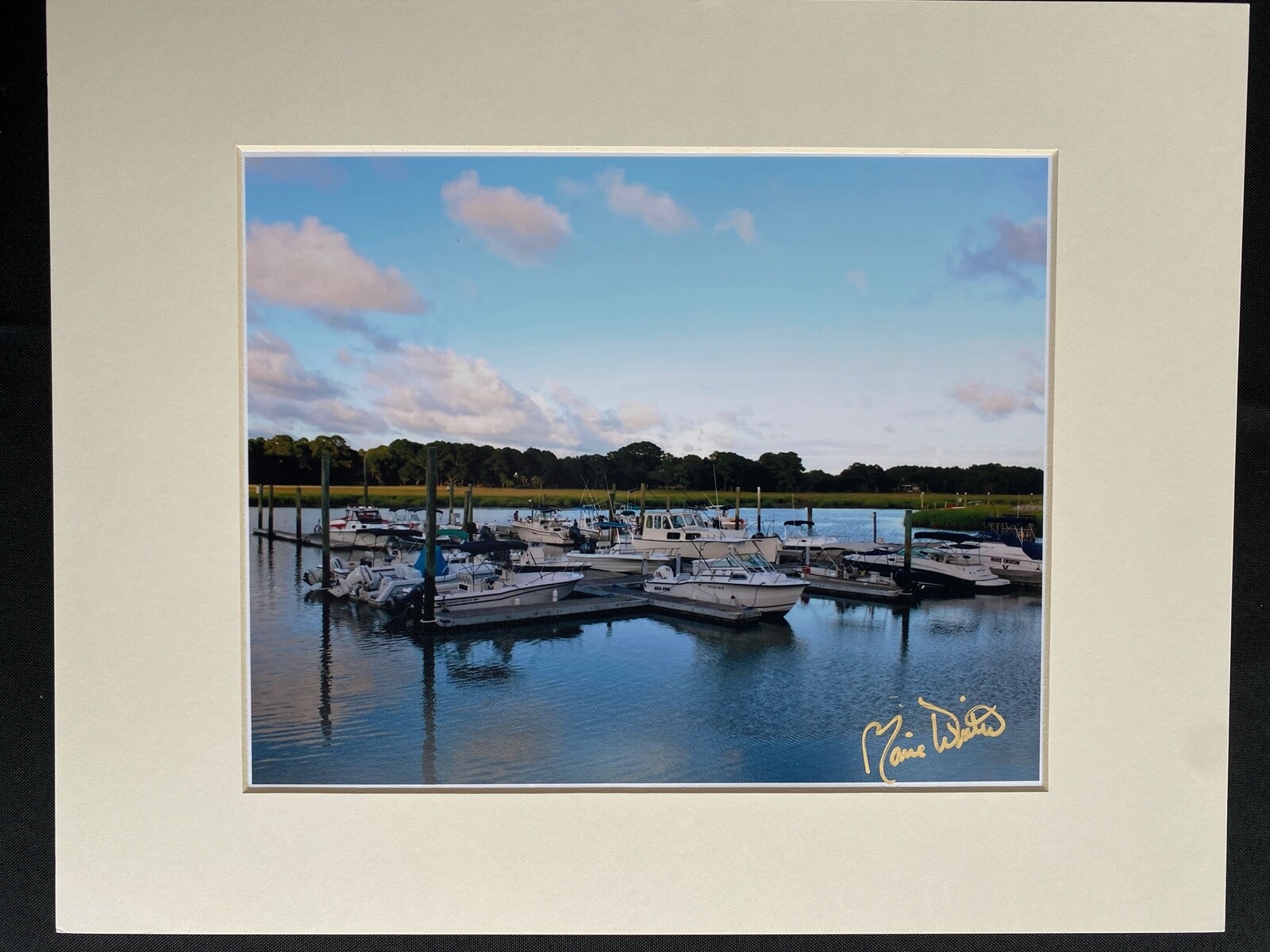11 X 14 Matted Photo – signed by photographer Marie Whitton- HIDDEN HARBOR