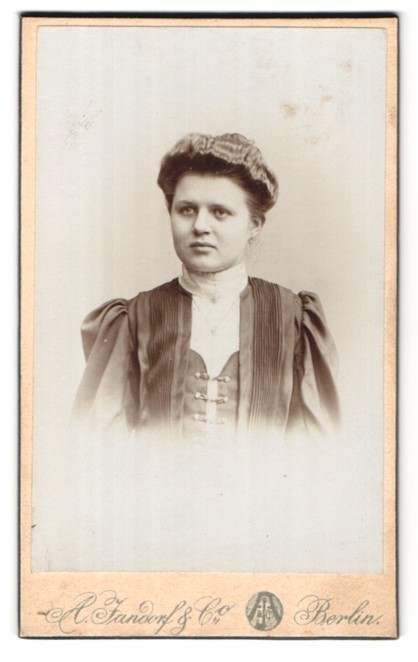 Photograph A. Jandorf & Co., Berlin, N. Brunnen-Strasse 19-21, middle-class lady