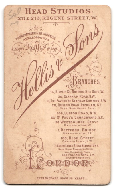 Photograph Hellis & Sons, London, 211 & 213 Regent Street, Young Elegant Man