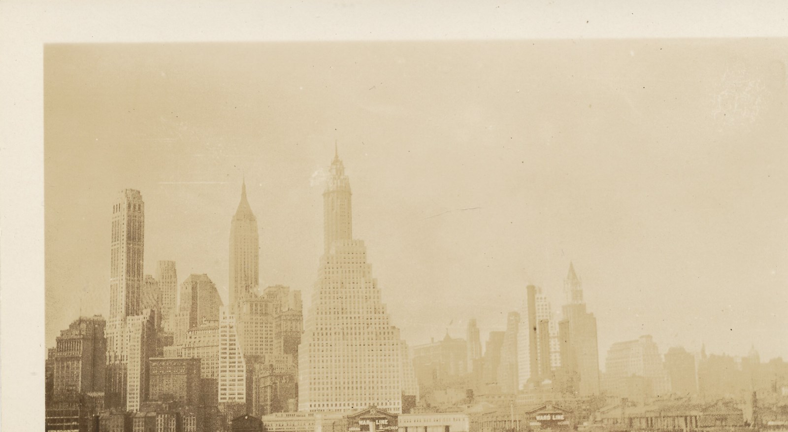 Vernacular Photograph 1940’s View from Waters of New York City New York Skyline