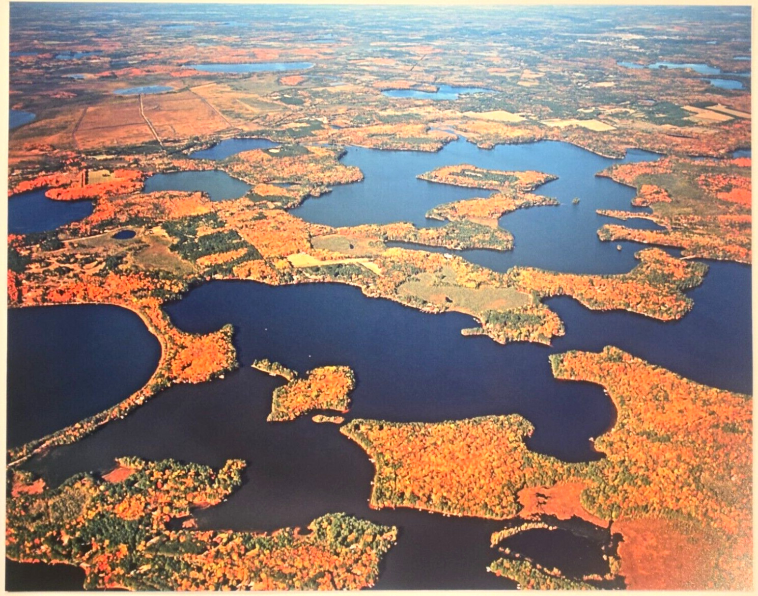 Medicine Lake, Three Lakes, Oneida County, Wisc. View from Airplane, Photograph.