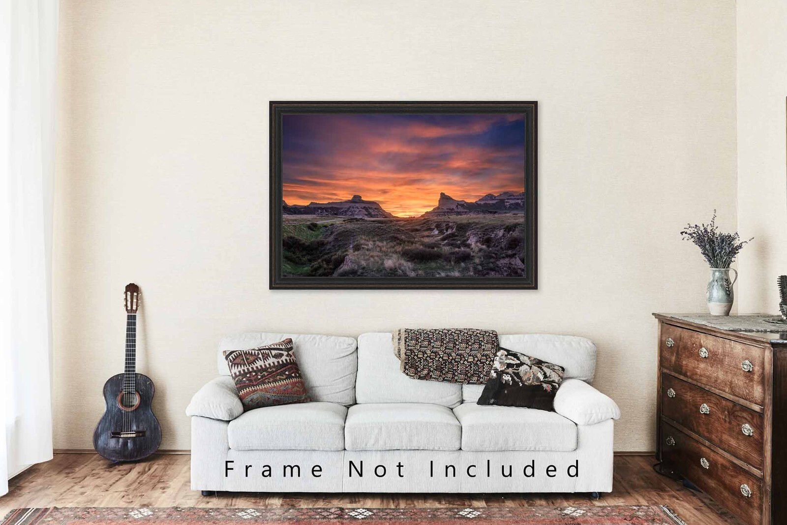 Scotts Bluff Photography Print: Nebraska Sunset Landscape Sky Prairie Photo