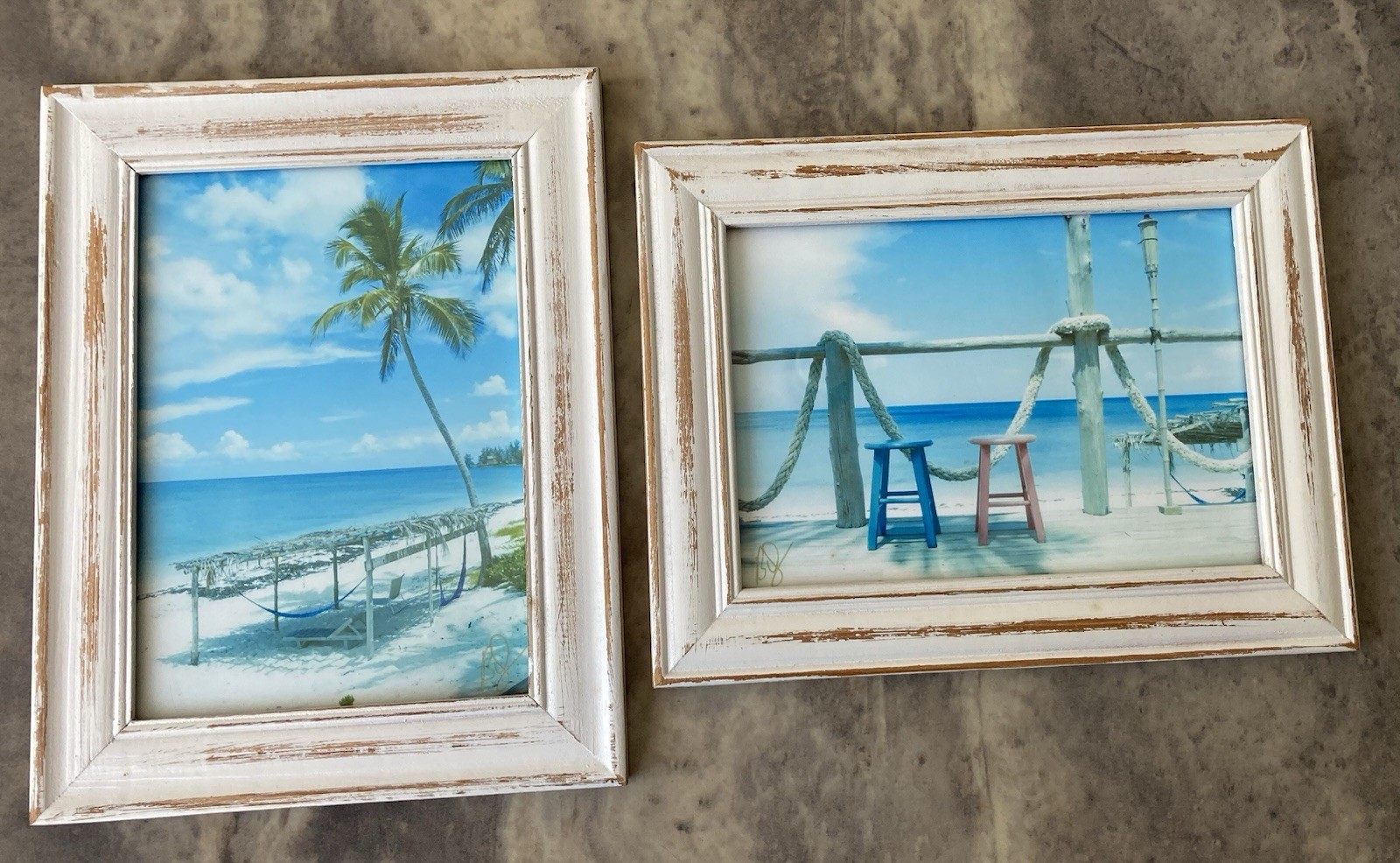 2 Beautiful Coastal/beach Decor Photographs Signed & Framed By The Artist. 7″x9″