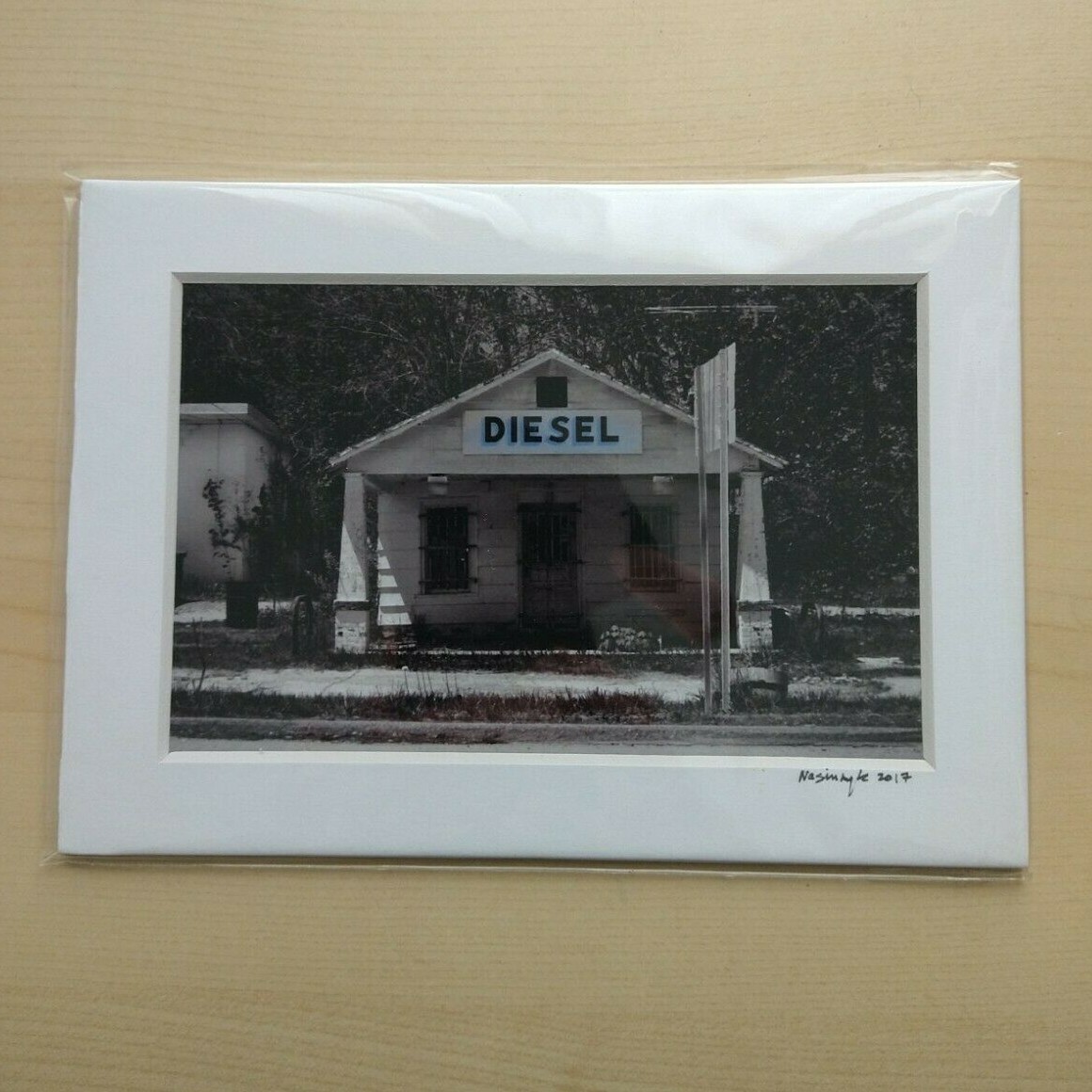Matted Photo Print New England Vt NH Rustic Diesel Petrol Photography Home Decor