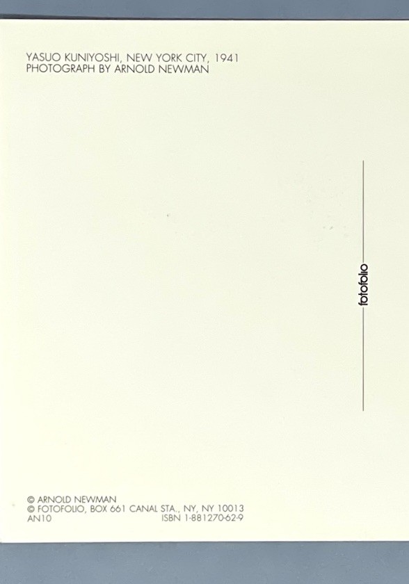 Yasuo Kuniyoshi Art Print Card Photo By Arnold Newman Fotofolio 4.25”x6” Painter