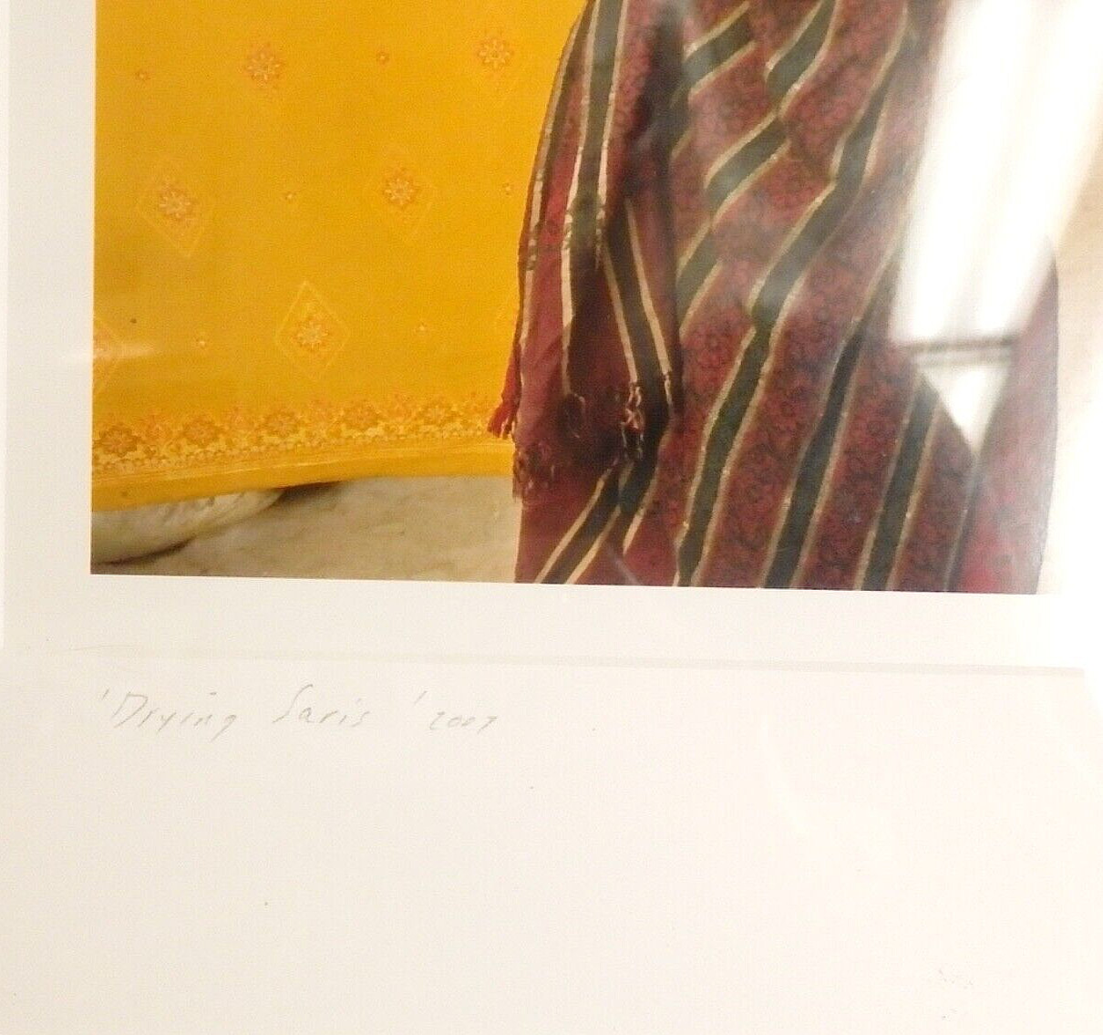 Color Photograph “Drying Saris” by Lisa Kristine Framed Signed 2007 EUC