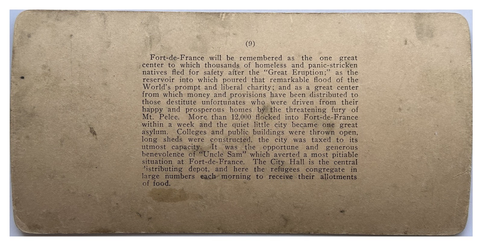 Martinique Refugees In Fort-de-France 1903 Stereo Photo Vintage §N