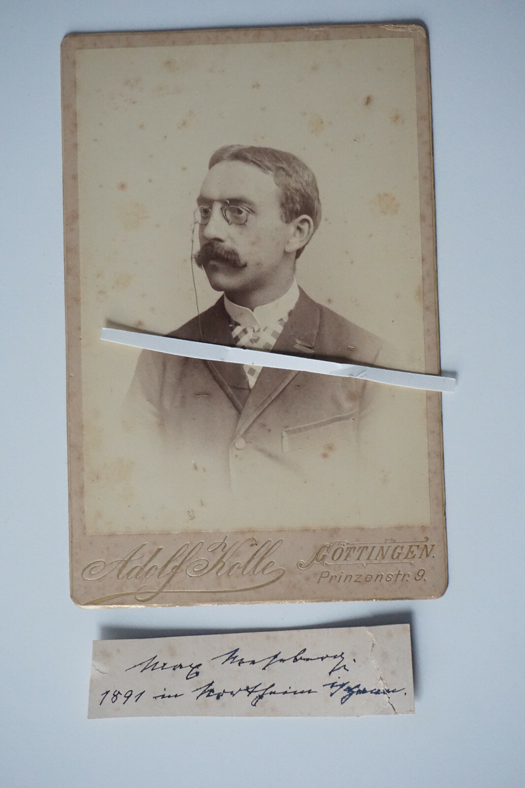#181 CDV: Max Meseberg 1891 in Northeim Göttingen ca10.5×16.5cm