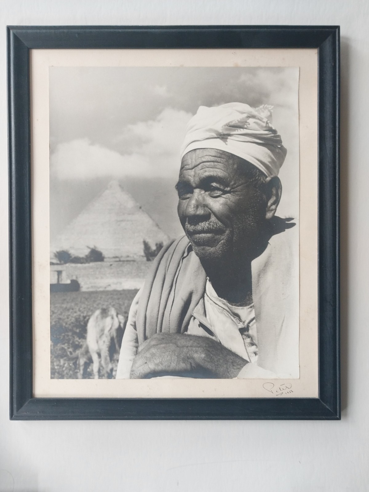 Peter Beard Original 1956 Framed Matted Signed Photograph of North African Trip.