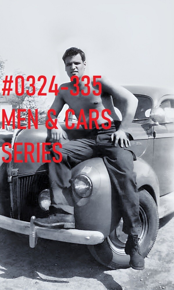 VINTAGE MALE PORTRAIT #0324-335 -men and cars series -free shipping in usa