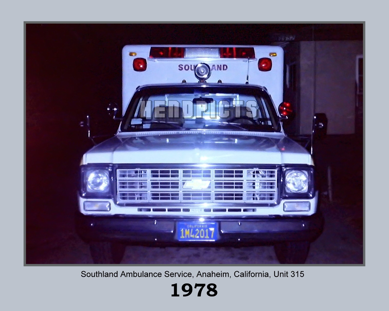 1978 Vtg Southland Ambulance, Anaheim California 8×10 Unframed Photo VFRPBT_0063