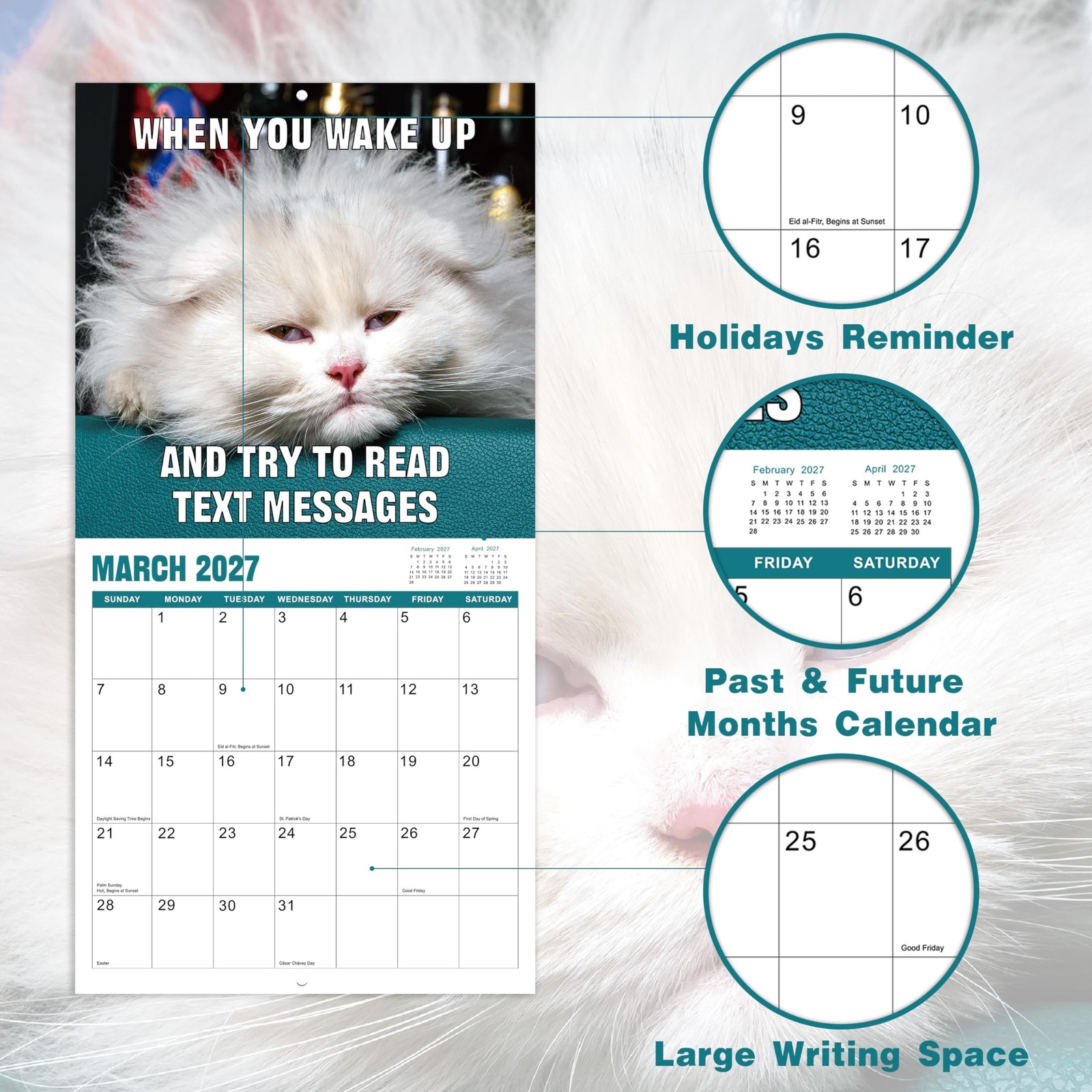 2026-2027 Wall Calendar – July 2026 – December 2027, Funny Cat Calendar 2026-…