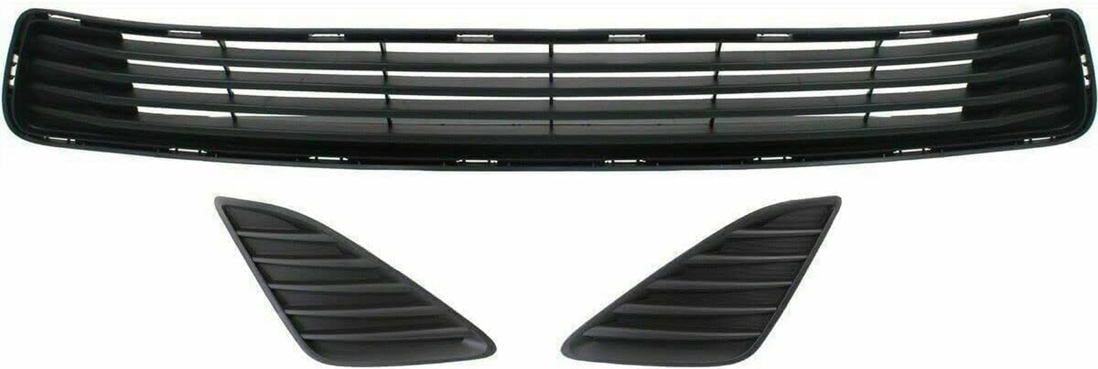 Front Bumper Cover Primed + Lower Grille + Fog Light Cover Set Textured Right Pa