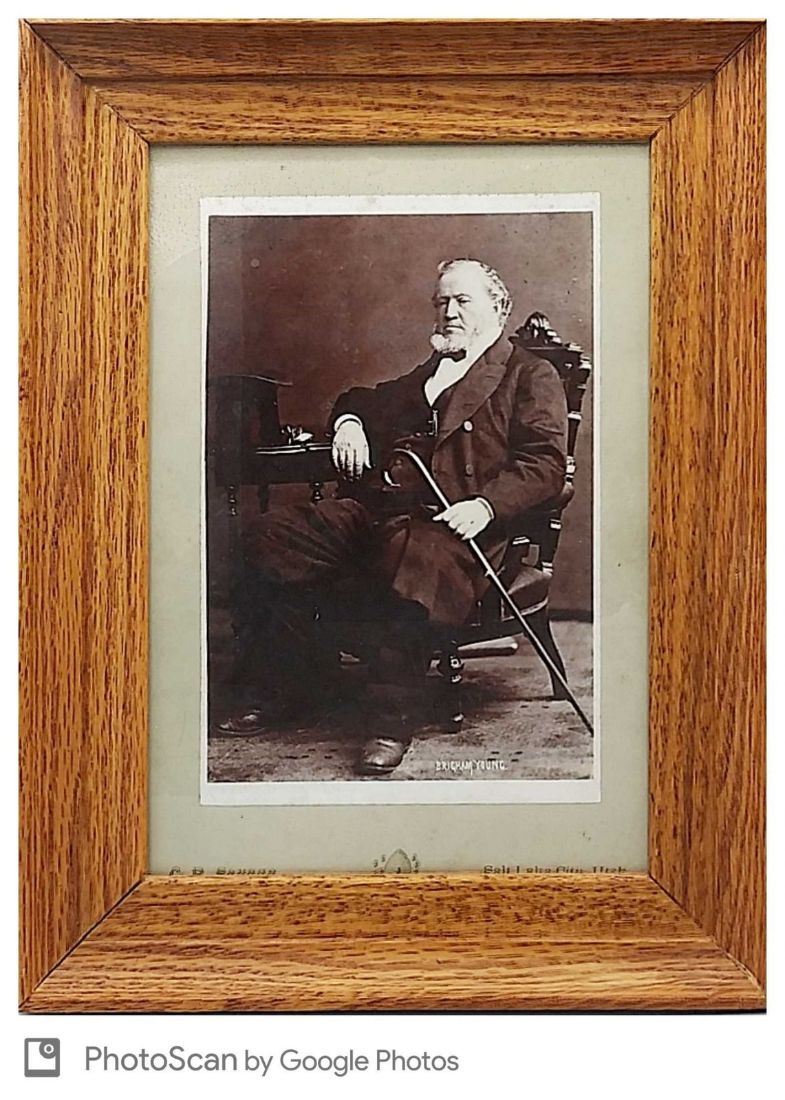 C R Savage, Charles Roscoe / Brigham Young Boudoir Cabinet Photograph