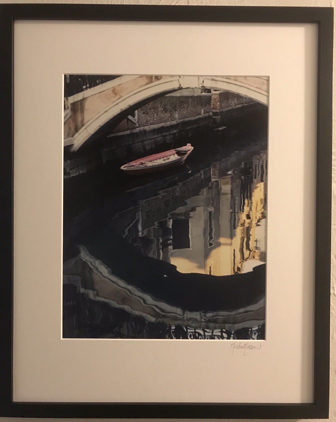 KRISTA ROSSOW LISTED MODERN PHOTOGRAPHY FRAMED OREGON ARTIST VENICE ITALY BOAT