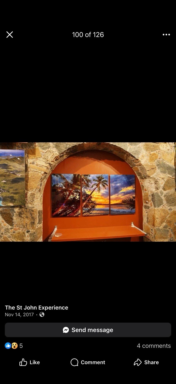 St. John Experience Gallery, Hubert Photo On Metal of Gibeny / Oppenheimer Beach