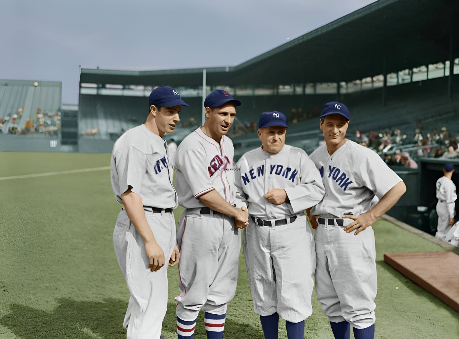 Lou Gehrig, chapman, Joe DiMaggio-McCarthy 8×10 Colorized Print-FREE SHIPPING