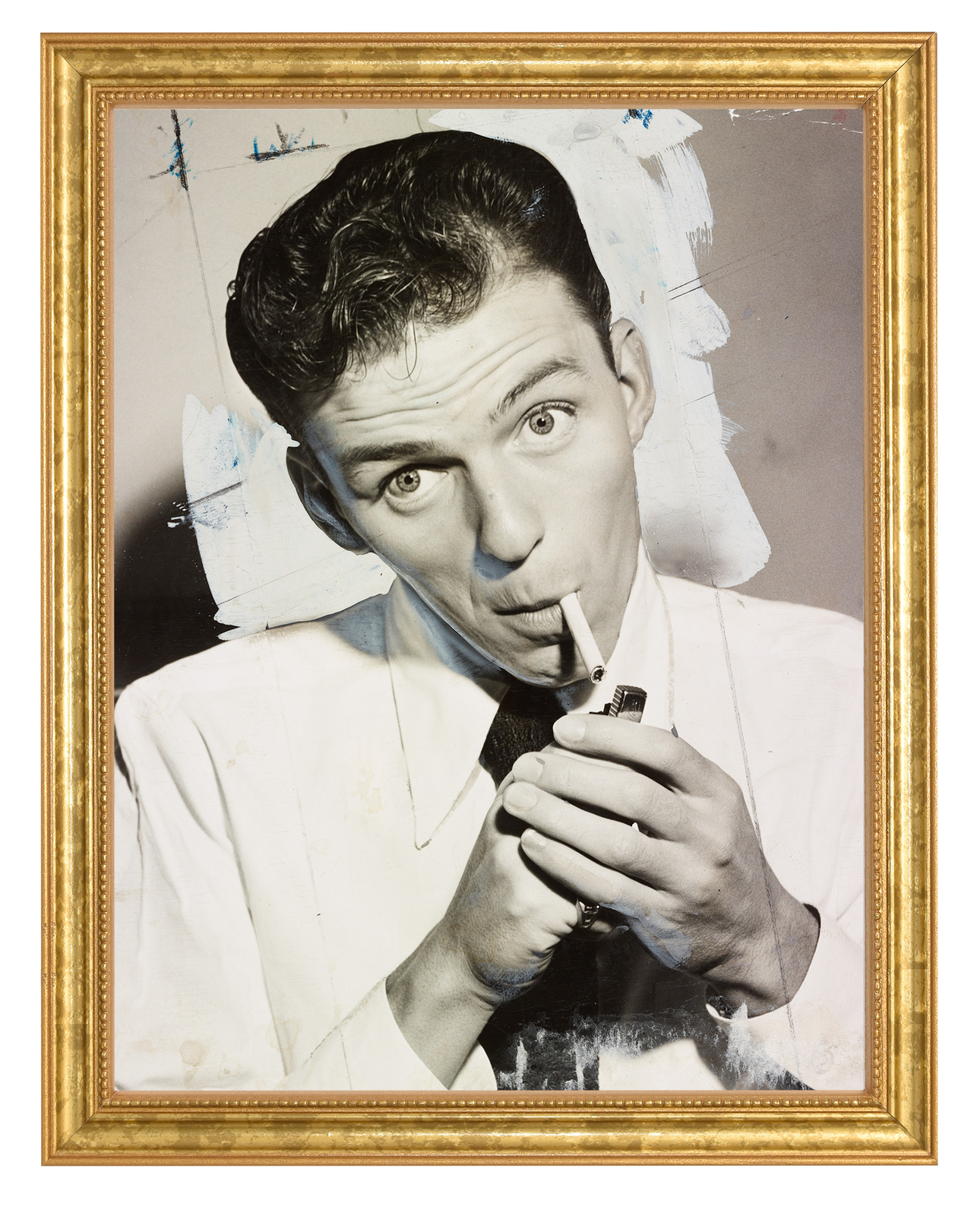 Frank Sinatra Photograph in a Aged Gold Frame